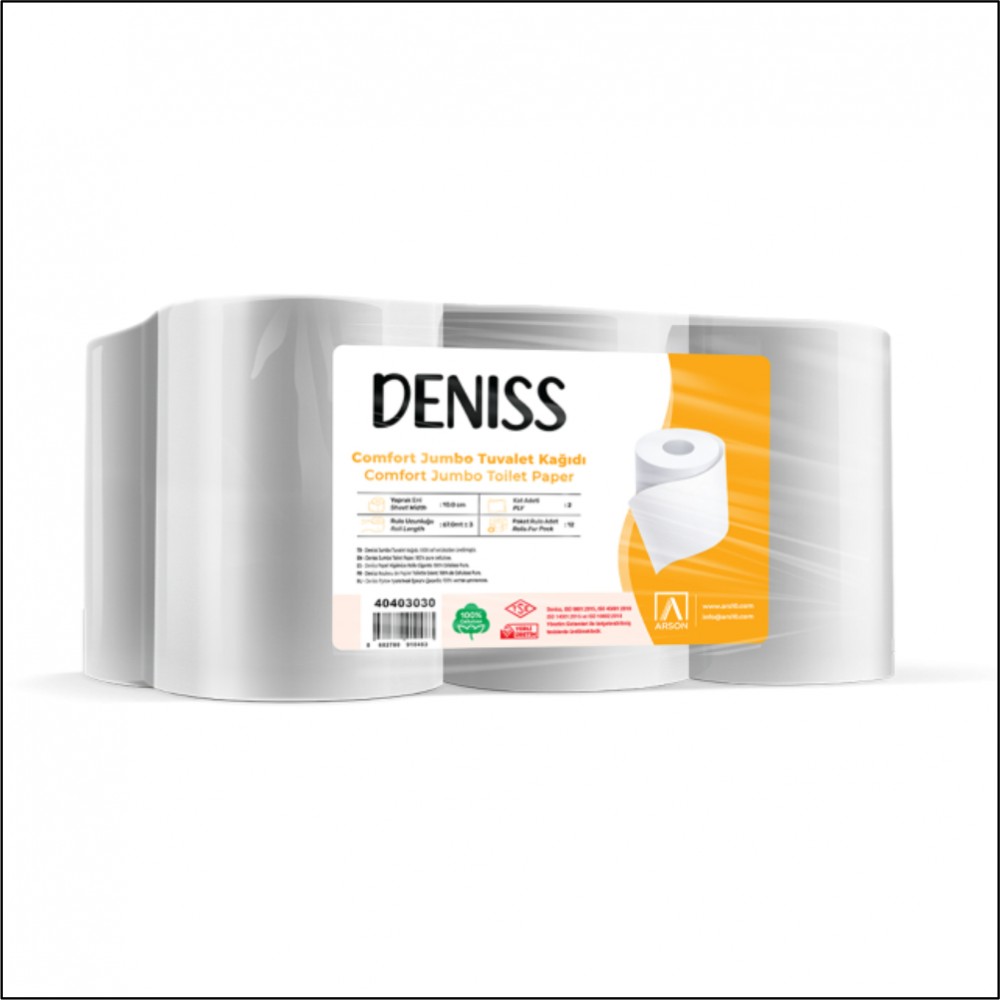 Deniss Comfort Jumbo Tuvalet Kağıdı 3 Kg - Koli