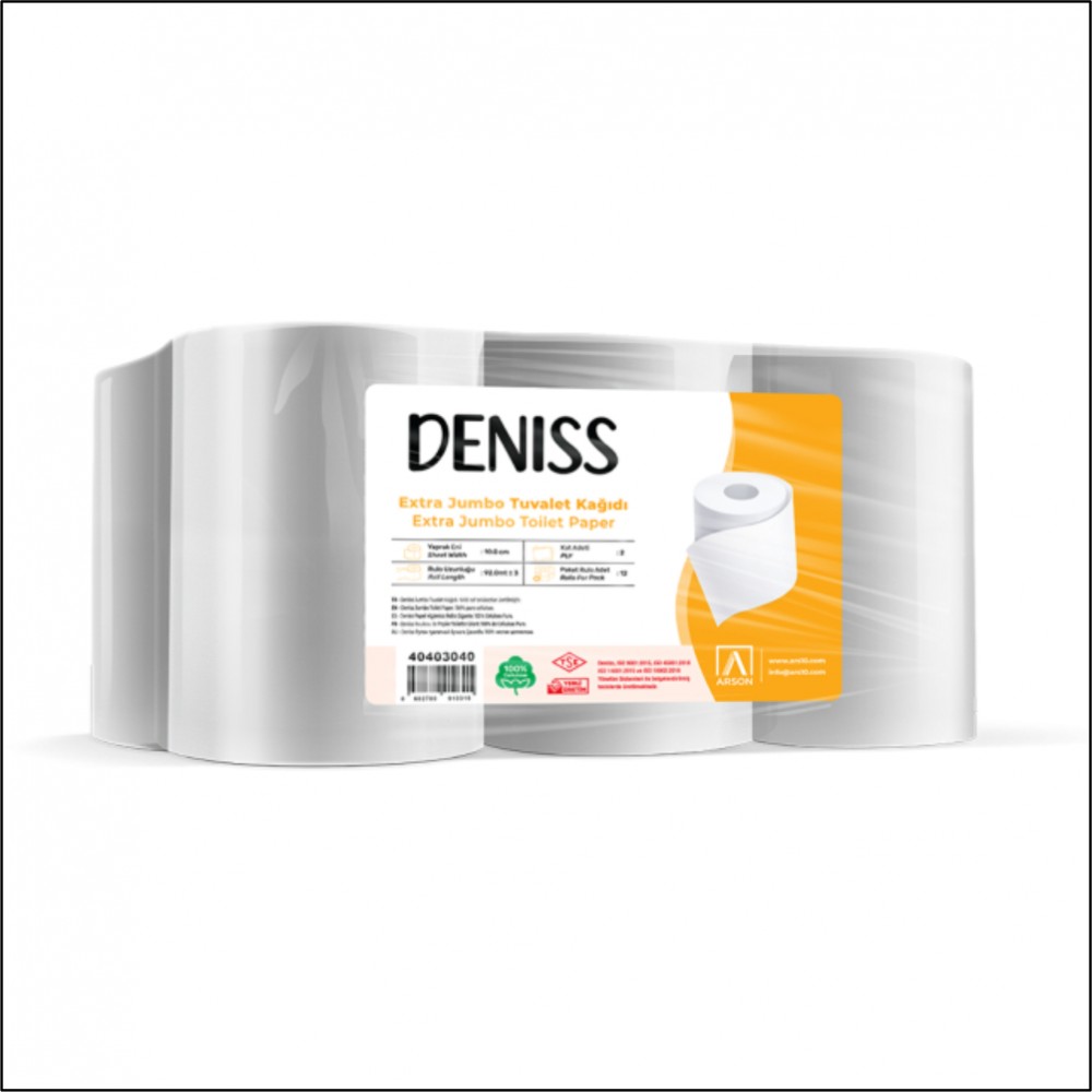 Deniss Extra Tumbo Jumbo Tuvalet Kağıdı 4 Kg - Koli