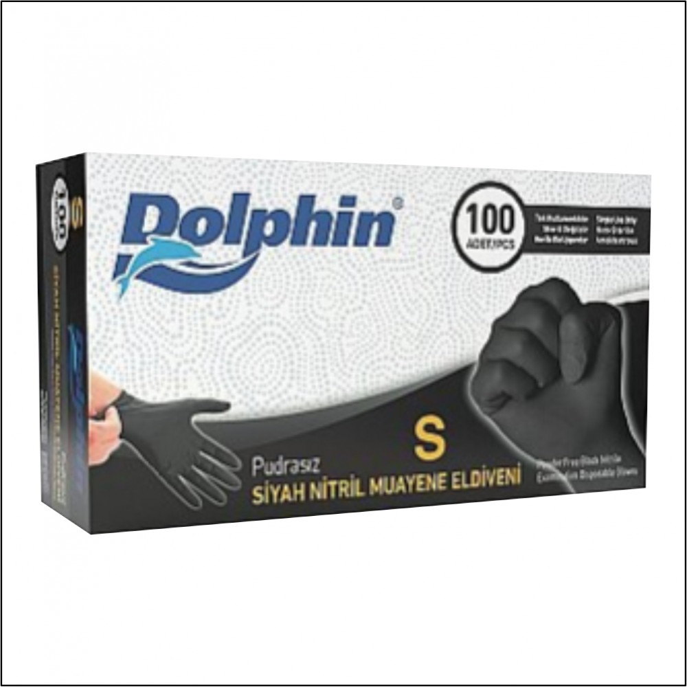 Dolphin Pudrasız Nitril Eldiven Siyah